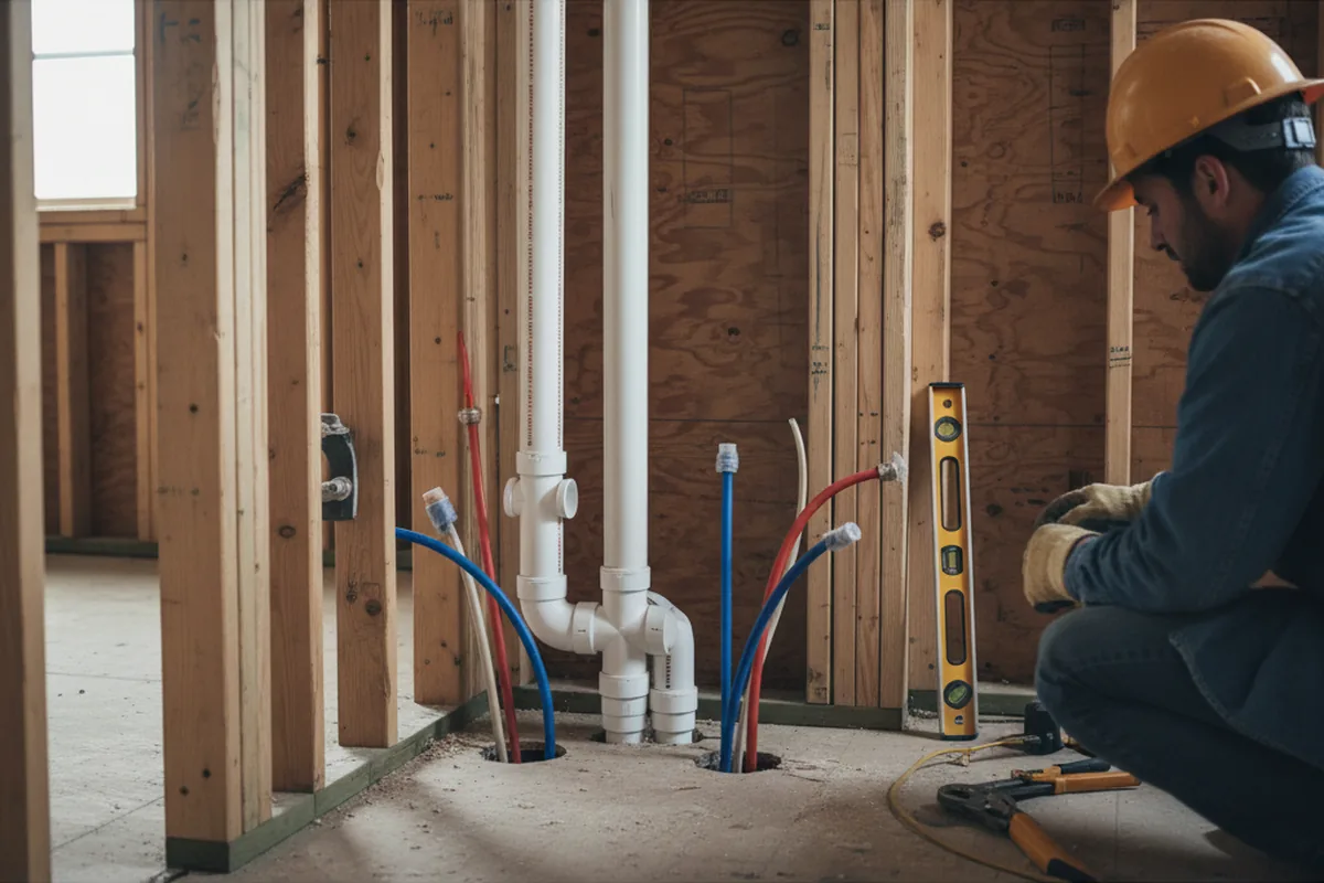 Drain and supply rough-in during Toilet Repair and Installation in Maize